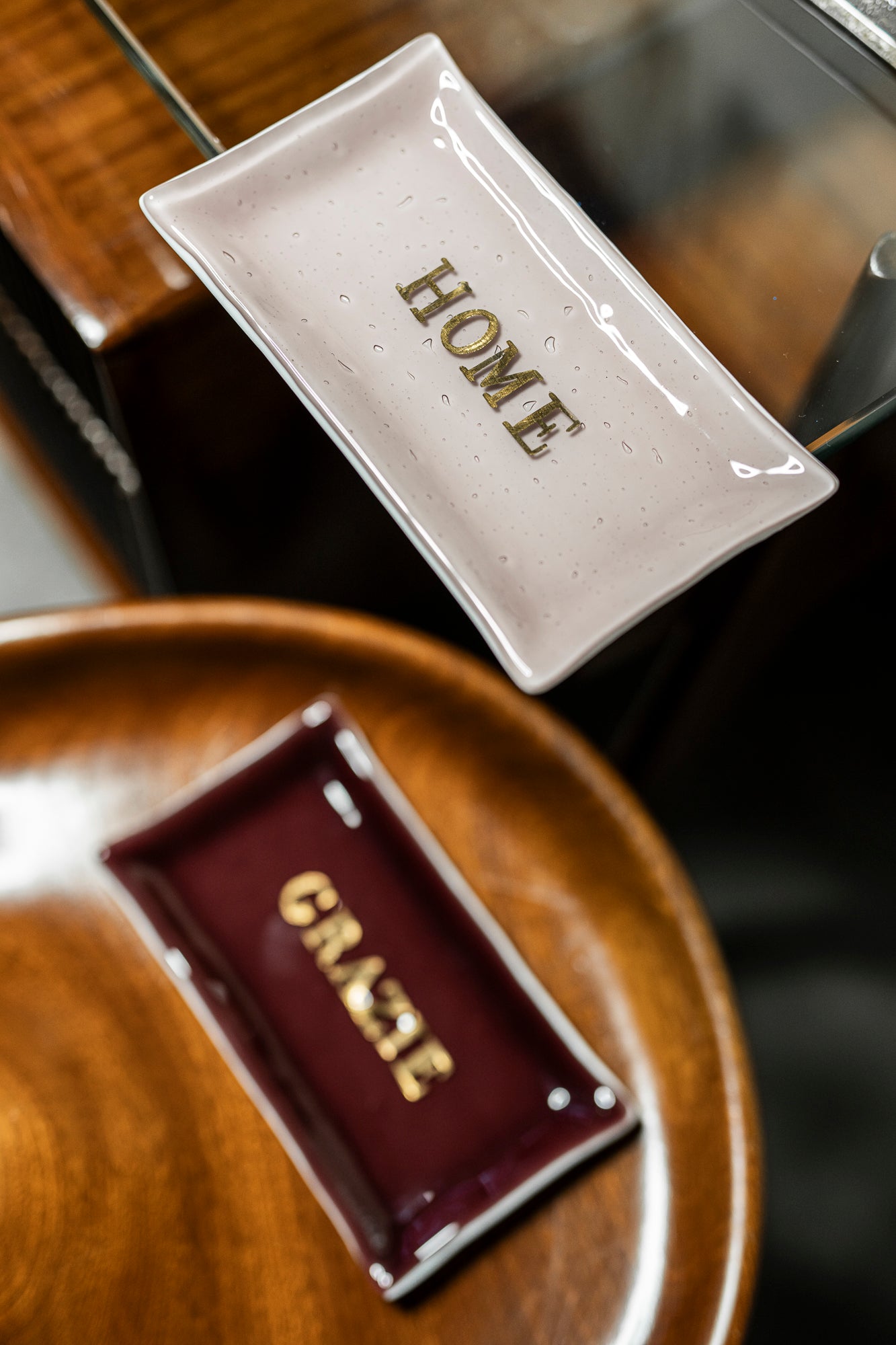 Piattino rettangolare di Vetrofuso