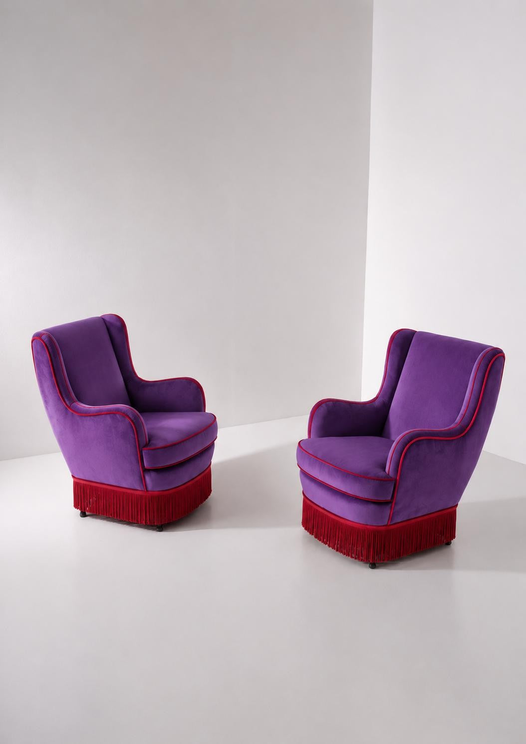 Poltrone Vintage viola e rosso